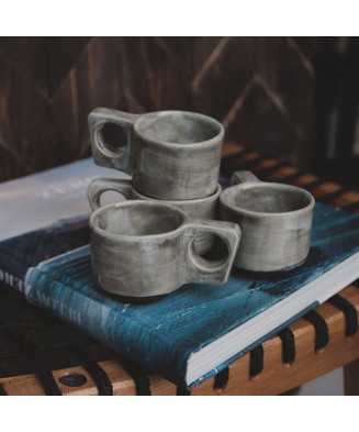 Grey Rustic Espresso Cup 80ml - Jira Ceramics