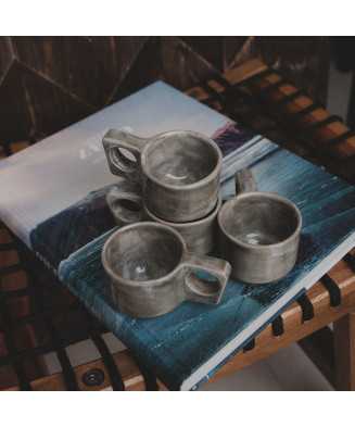 Grey Rustic Espresso Cup 80ml - Jira Ceramics