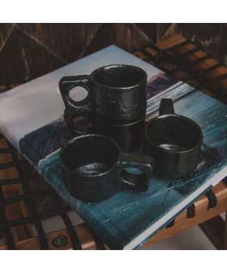 Anthracite Rustic Espresso Cup 80ml - Jira Ceramics