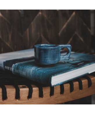 Niebieska Rustykalna Filiżanka Espresso 80ml - Jira Ceramics