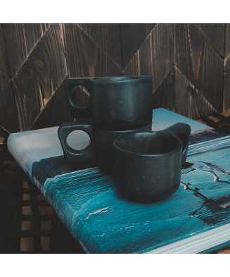 Black Rustic Espresso Cup 80ml - Jira Ceramics