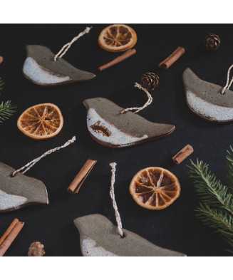 Bird Rustic Christmas Ornament - Jira Ceramics