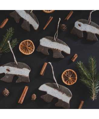 Bear Rustic Christmas Ornament - Jira Ceramics