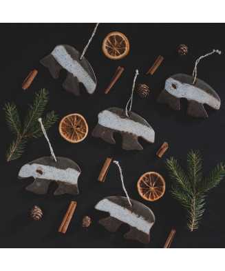 Bear Rustic Christmas Ornament - Jira Ceramics