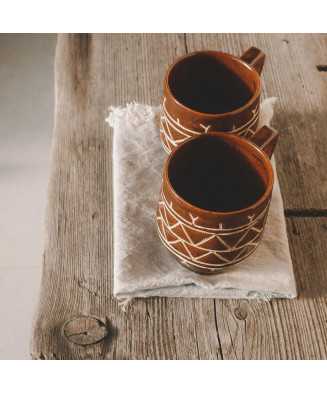 Red Rustic Inuit Ethno Cup 250ml Jira Ceramics