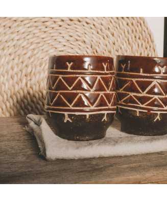 Red Rustic Inuit Ethno Cup 250ml Jira Ceramics