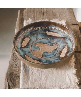 Blue Rustic Eagle Bowl 23 cm - Jira Ceramics