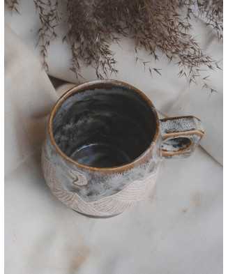 Brown Rustic Mountain Moon Mug 400ml - Jira Ceramics