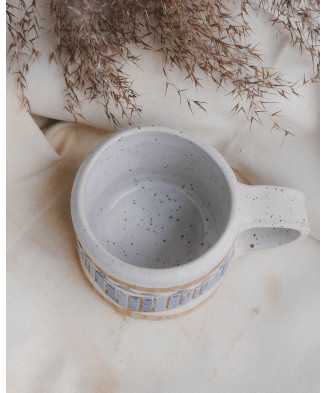 Biały Rustykalny Kubek Indiański 250ml - Jira Ceramics