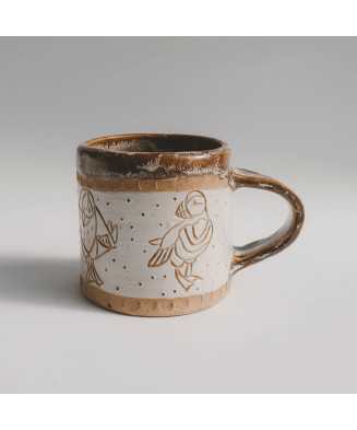 Brown Puffin Bird Mug 300ml - Jira Ceramics
