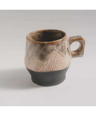Brown Rustic Mountain Moon Mug 400ml - Jira Ceramics
