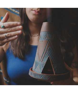Native American Ceramic Tipi Incense Holder - Jira Ceramics