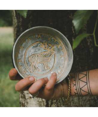 Grey Rustic Reindeer Bowl 13,5 cm - Jira Ceramics