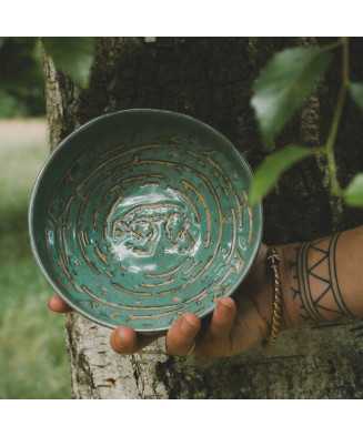 Green Rustic Bear Bowl 15,5 cm - Jira Ceramics