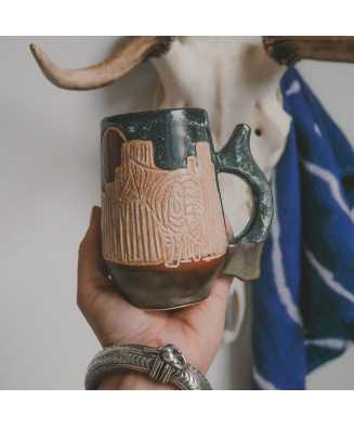 Dark Blue Rustic Indian Coyote Mug 350ml
